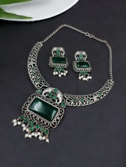 Antique Elephant Design Hasali Necklace Set | Vintage Jewelry