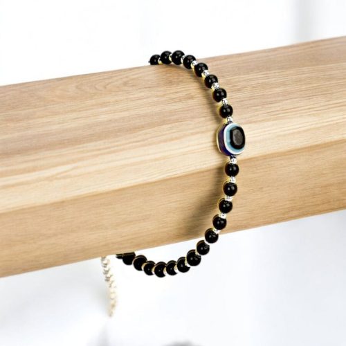 Evil Eye Bracelet With Crystal Beads | Adjustable Thread Handmade Jewelr