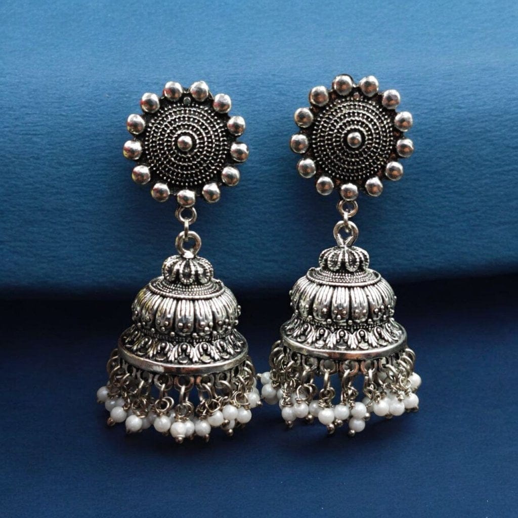 Unique Oxidized Jhumka | Reasonable German Silver Jhumkli Earrings