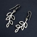 Casual Oxidised Leaf Style Earrings | Simple German Silver Hook Earring