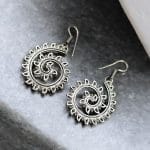 Light Weight Earrings | Unique Oxidized Silver Plated Hook Style Jewelry
