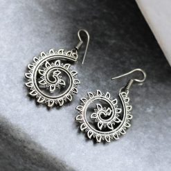 Light Weight Earrings | Unique Oxidized Silver Plated Hook Style Jewelry