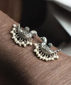 Silver Replica Bird Earring | Best Daily-wear Oxidised Jewelry