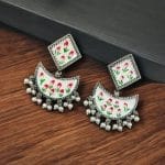 Hand-Painted Chandbali Earrings | Unique Handcrafted Painted Jewelry