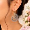 Light Weight Earrings | Unique Oxidized Silver Plated Hook Style Jewelry