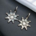 Silver Look alike Flower Earrings | Unique Hook Style Earring Jewelry