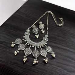 Vintage Look Silver Replica Necklace Set | Traditional Indian Jewelry