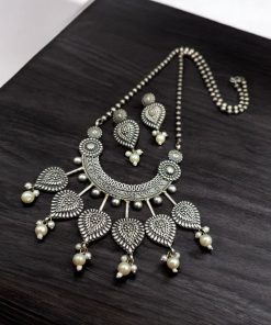 Vintage Look Silver Replica Necklace Set | Traditional Indian Jewelry
