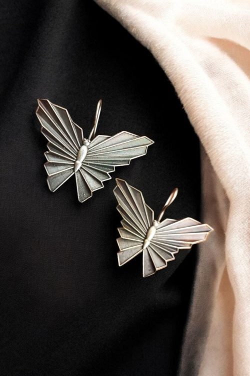 Silver Replica Butterfly Earrings | Hook Style Casual Wear Jewelry