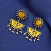 Designer Hand-Painted Earrings | Handcrafted Silver Look aLike Jewelry