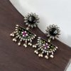 Designer Hand-Painted Earrings | Handcrafted Silver Look aLike Jewelry