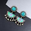 Designer Hand-Painted Earrings | Handcrafted Silver Look aLike Jewelry
