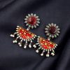 Designer Hand-Painted Earrings | Handcrafted Silver Look aLike Jewelry
