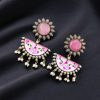 Designer Hand-Painted Earrings | Handcrafted Silver Look aLike Jewelry