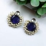 Designer Monalisa Studs Hand Made Earrings With Pearls Beads