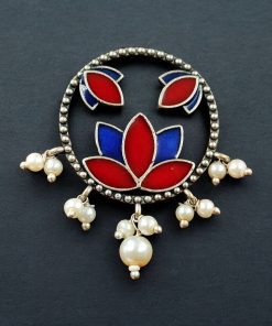 Premium Quality Handpainted Flower Stud Earrings | Silver Replica Jewelry