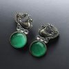 Oxidized Peacock Style Earrings | Silver Replica Stone Stud Jewelry