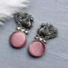 Oxidized Peacock Style Earrings | Silver Replica Stone Stud Jewelry