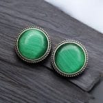Stone Studs | Silver Look alike Earrings | Unique Partywear Jewelry - "Mint"