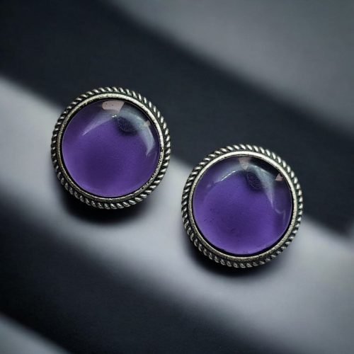 Stone Studs | Silver Look alike Earrings | Partywear Jewelry