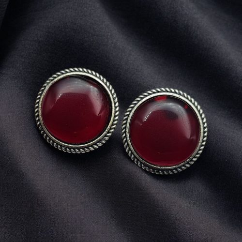Stone Studs | Silver Look alike Earrings | Partywear Jewelry