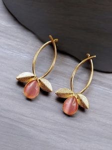 Gold Plated Indian Contemporary Earrings – Perfect for Any Occasion - Color: "Baby Pink"