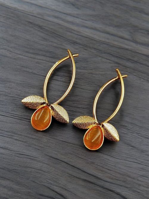Gold Plated Indian Contemporary Earrings – Perfect for Any Occasion