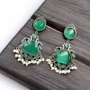 Premium Silver Replica Earrings | Best Monalisa Stones Oxidised Dangler Earring