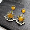 Premium Silver Replica Earrings | Best Monalisa Stones Oxidised Dangler Earring