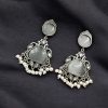 Premium Silver Replica Earrings | Best Monalisa Stones Oxidised Dangler Earring