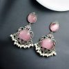 Premium Silver Replica Earrings | Best Monalisa Stones Oxidised Dangler Earring
