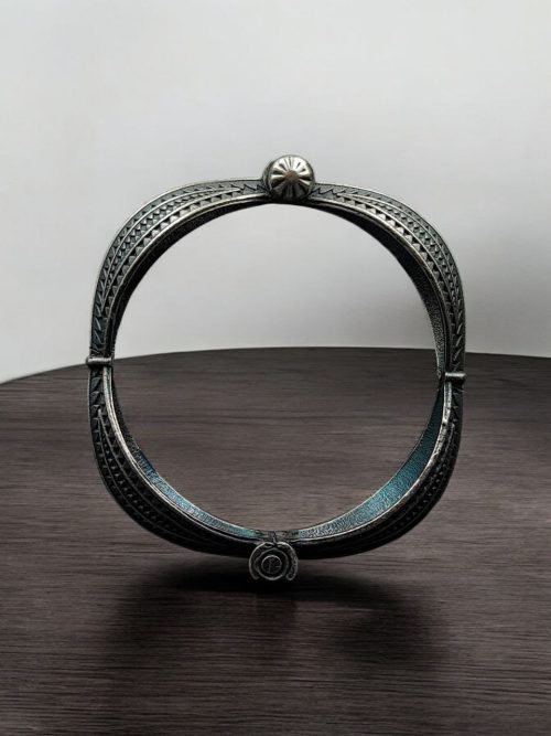 Silver Replica Bangle | Square Bracelet | Best Free Size Openable Kada