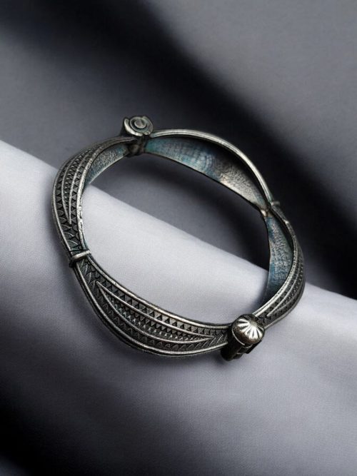 Silver Replica Bangle | Square Bracelet | Best Free Size Openable Kada