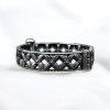 Traditional Silver Kada | Oxidised Flower Design Bangles | Free Size Bracelet