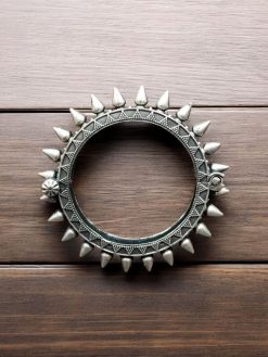Traditional Silver look Kada | Unique Spikes Design Bracelet / Bangles