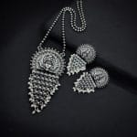 Silver Replica Lord Durga Pendant Set | Unique Navratri Special Necklace