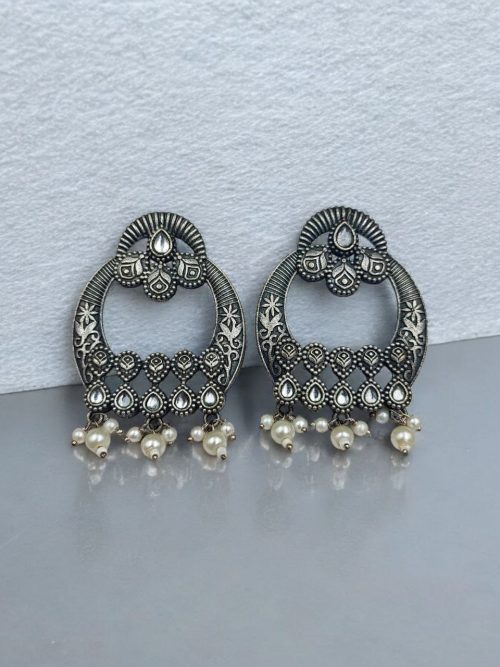 Silver Replica Hasali Necklace | Antique Designer Oxidized Jewelry
