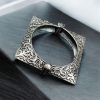 Antique Kada | Silver Replica Bangles | Traditional Silver Square Bracelets