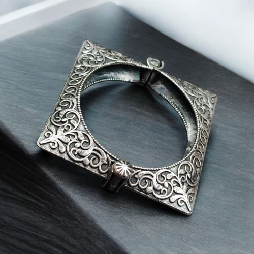 Antique Kada | Silver Replica Bangles | Traditional Silver Square Bracelets