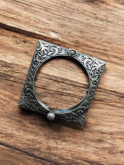 Antique Kada | Silver Replica Bangles | Traditional Silver Square Bracelets