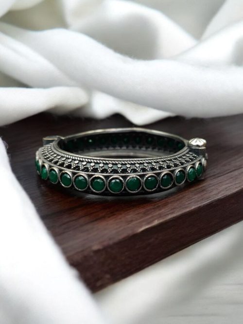Antique Silver Replica Bracelet | Unique Silver Look Kada Bangle