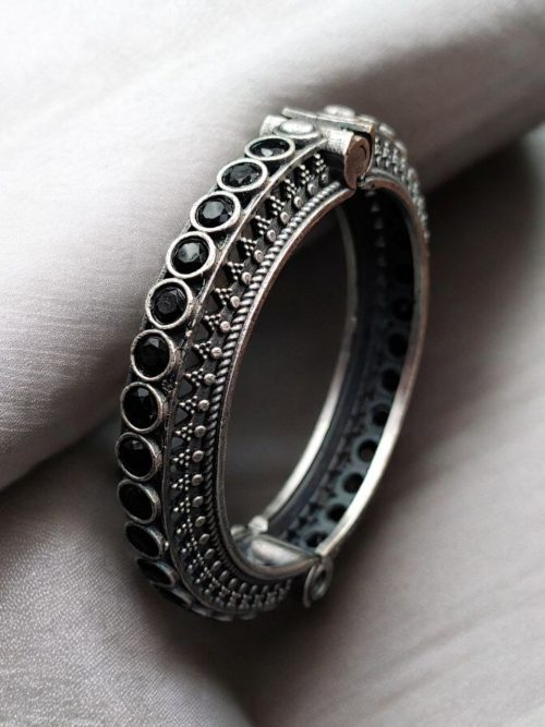 Antique Silver Replica Bracelet | Unique Silver Look Kada Bangle