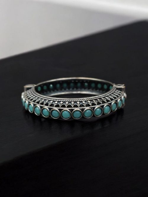 Antique Silver Replica Bracelet | Unique Silver Look Kada Bangle