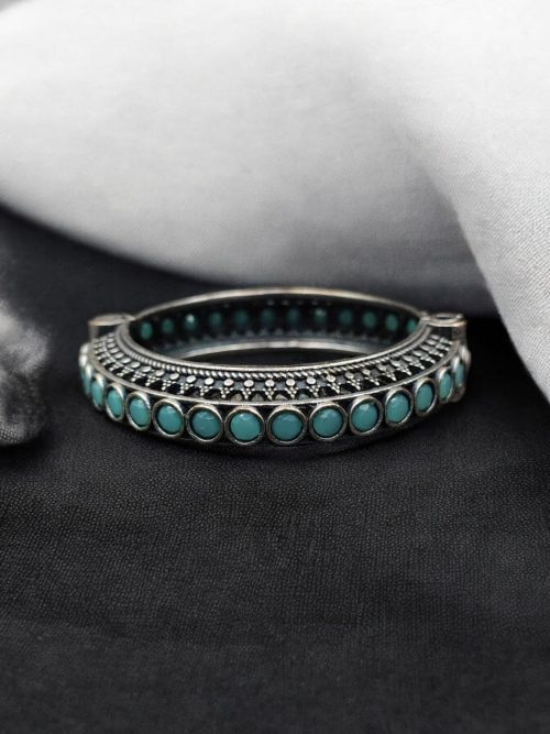 Antique Silver Replica Bracelet | Unique Silver Look Kada Bangle