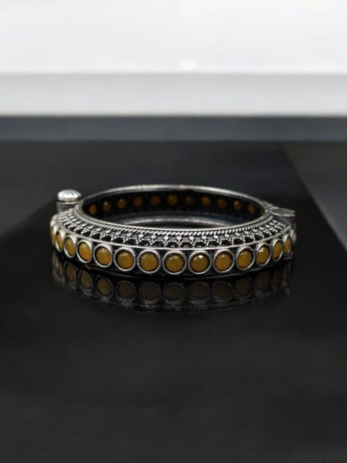 Antique Silver Replica Bracelet | Unique Silver Look Kada Bangle