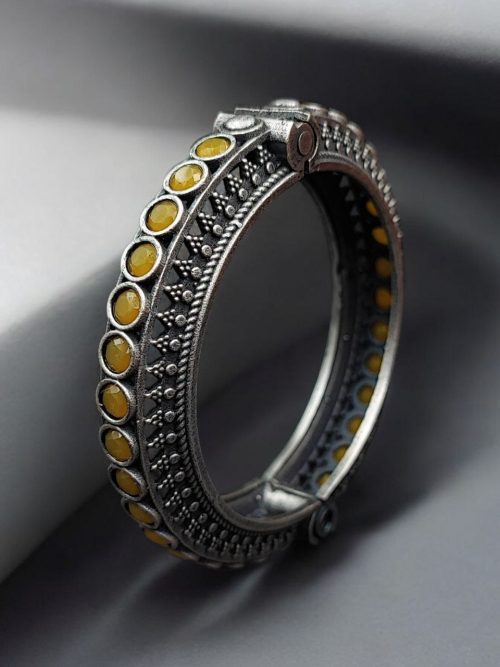 Antique Silver Replica Bracelet | Unique Silver Look Kada Bangle