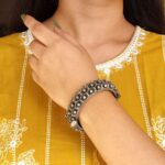 Antique Look Oxidised Kada Bracelet For Girls | Best Silver Replica Bangle