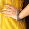 Silver Replica Square Bangle | Oxidized Bracelet | Free Size Kada 7 Silver Replica Square Bangle | Oxidized Bracelet | Free Size Kada