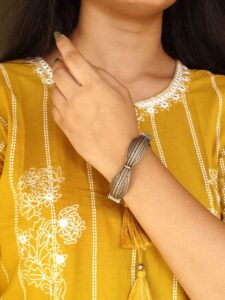 Silver Replica Bangle | Square Bracelet | Best Free Size Openable Kada