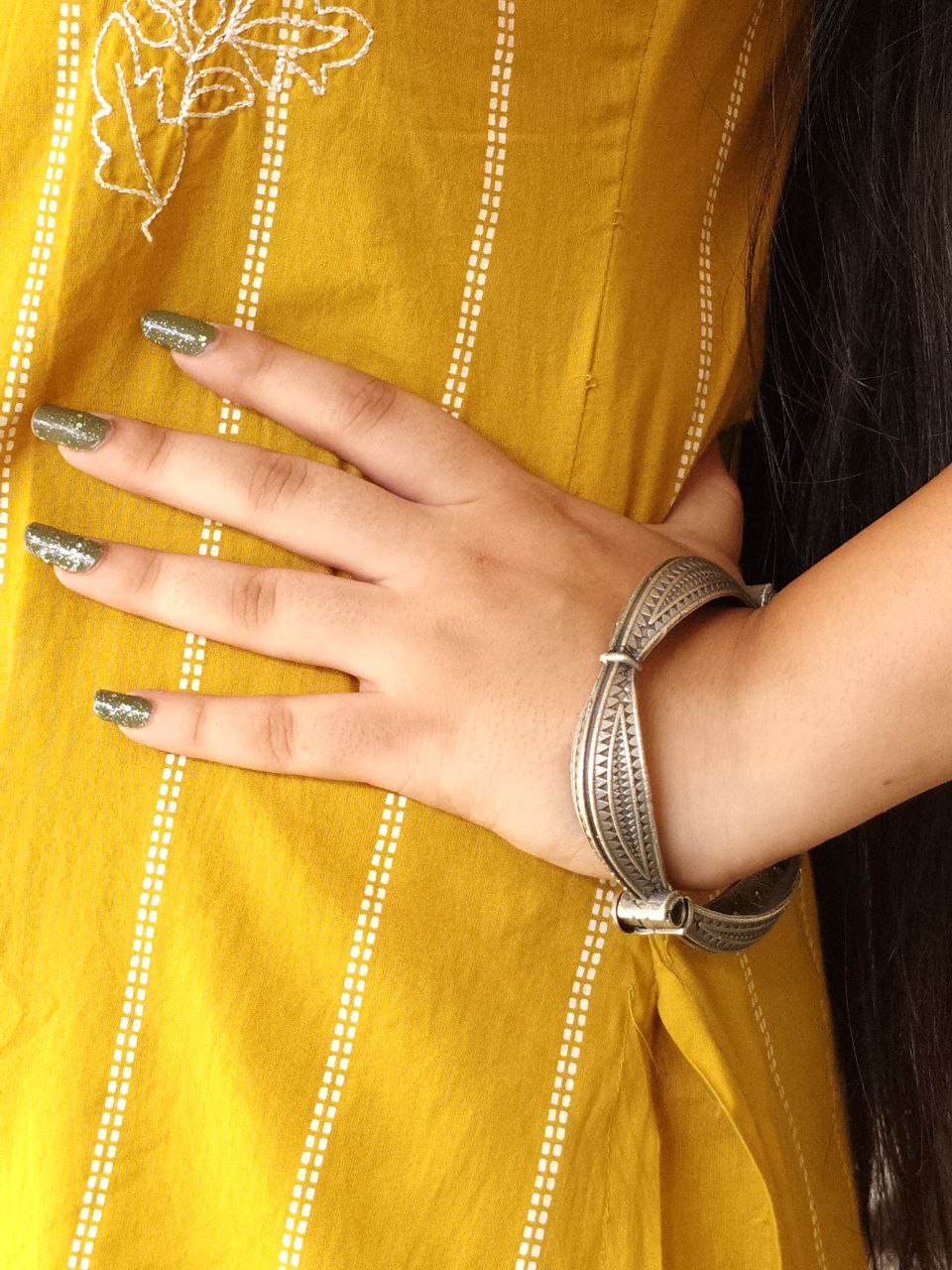 Silver Replica Bangle | Square Bracelet | Best Free Size Openable Kada 2 Silver Replica Bangle | Square Bracelet | Best Free Size Openable Kada